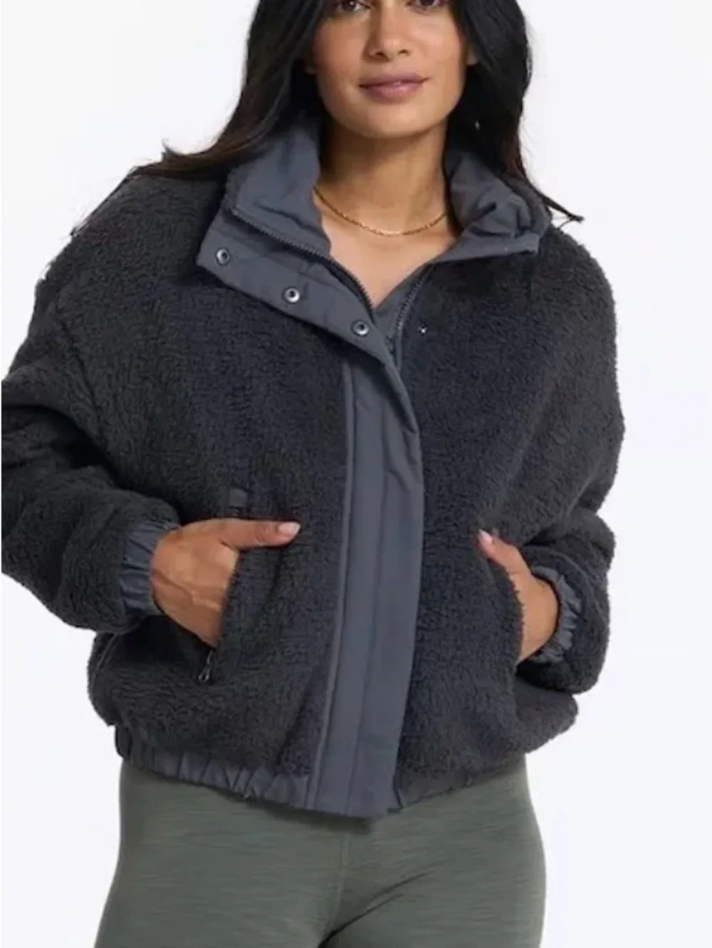 Vuori Charcoal Sherpa Zip-Up Jacket - Picture 1 of 7